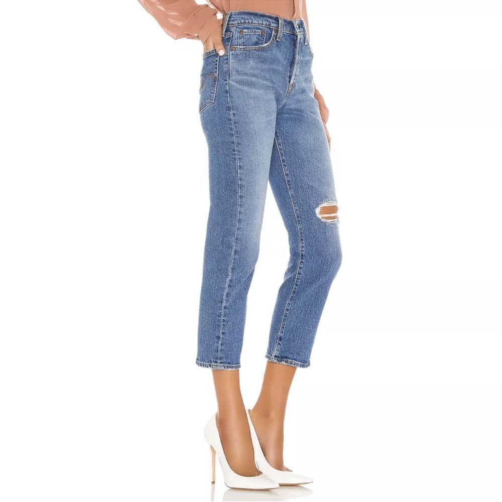 Levi's Wedgie Straight Button Fly Cropped Hi-Rise Jeans in Jive Size 26 - Picture 3 of 13